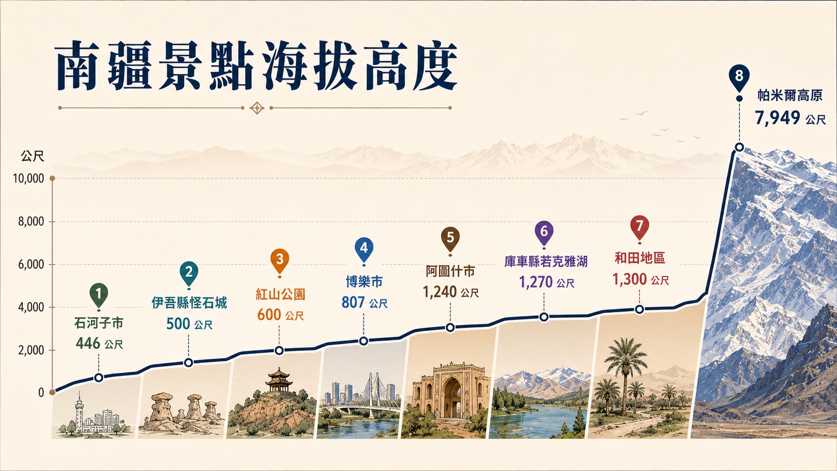 南疆景點海拔高度
